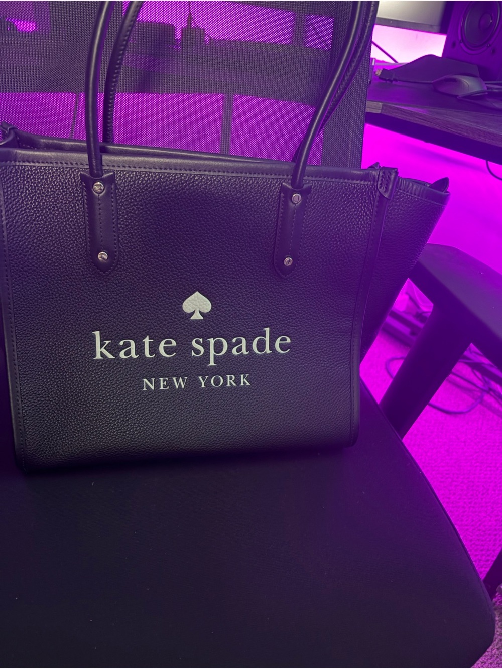 kate spade Black pebble leather  Tote Bag NWT - Picture 2 of 6